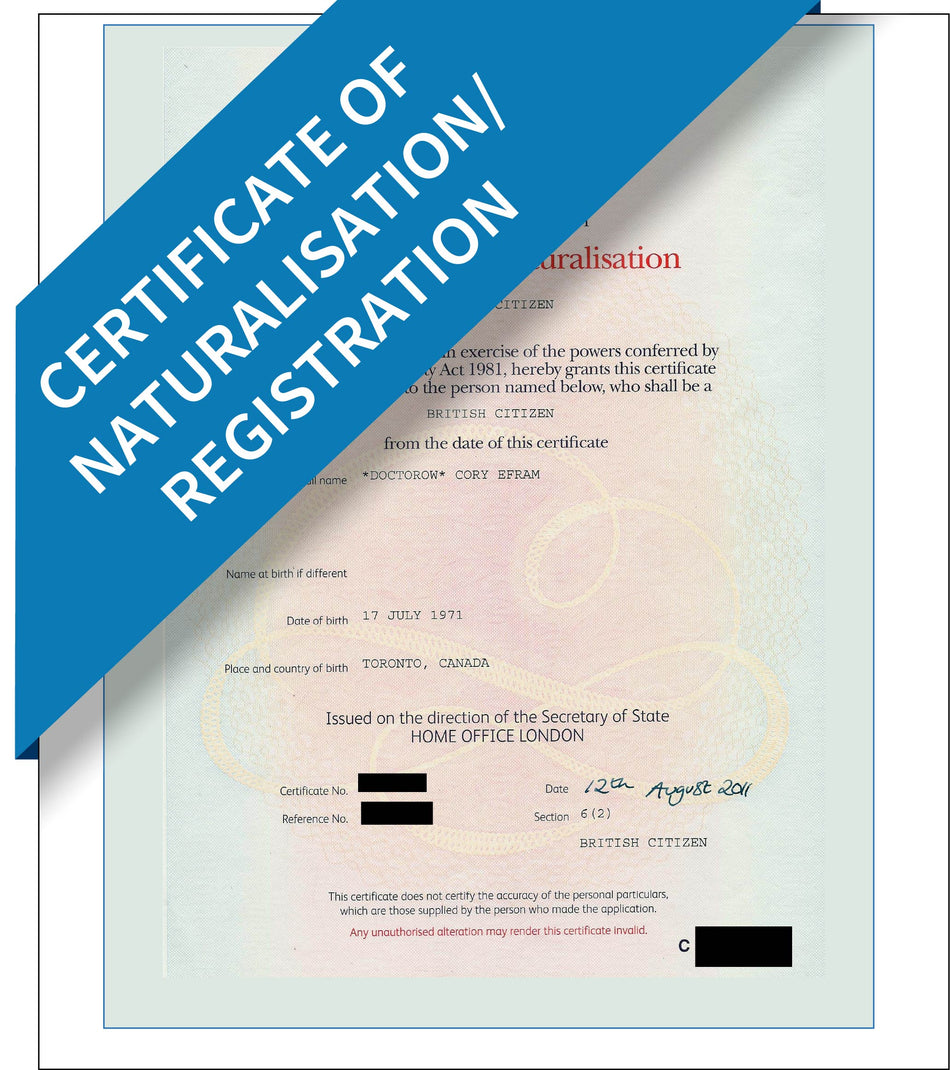 Certificate of Naturalisation/Registration – Express Apostille Service
