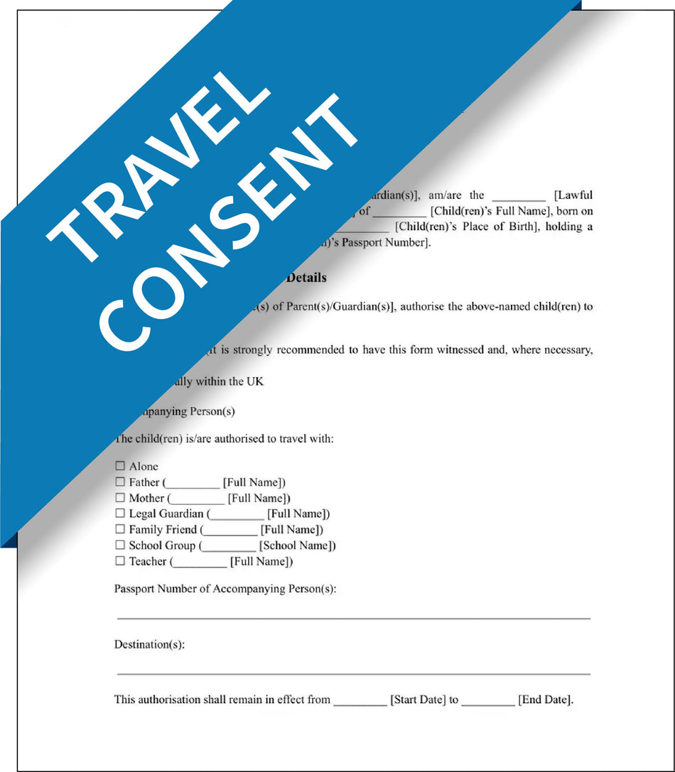 Child Travel Consent Form – Express Apostille Service