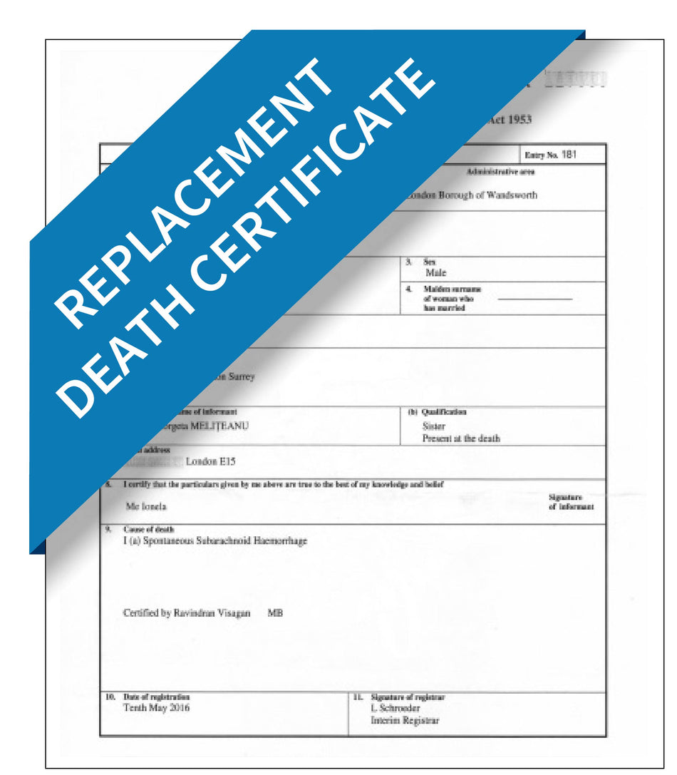 Replacement Death Certificate