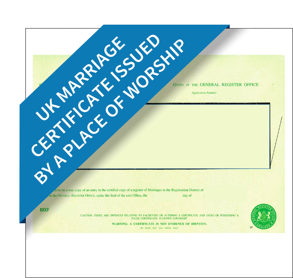 UK Marriage Certificate Issued By A Place Of Worship – Express Apostille Service